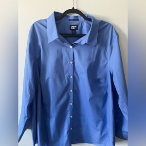 Lands end size 26w wrinkle free blue dress shirt